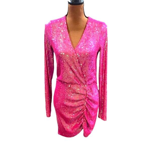 Show Me Your Mumu “Party Hop” Dress in Pink Disco Sequins – NWT Medium - Picture 2 of 10
